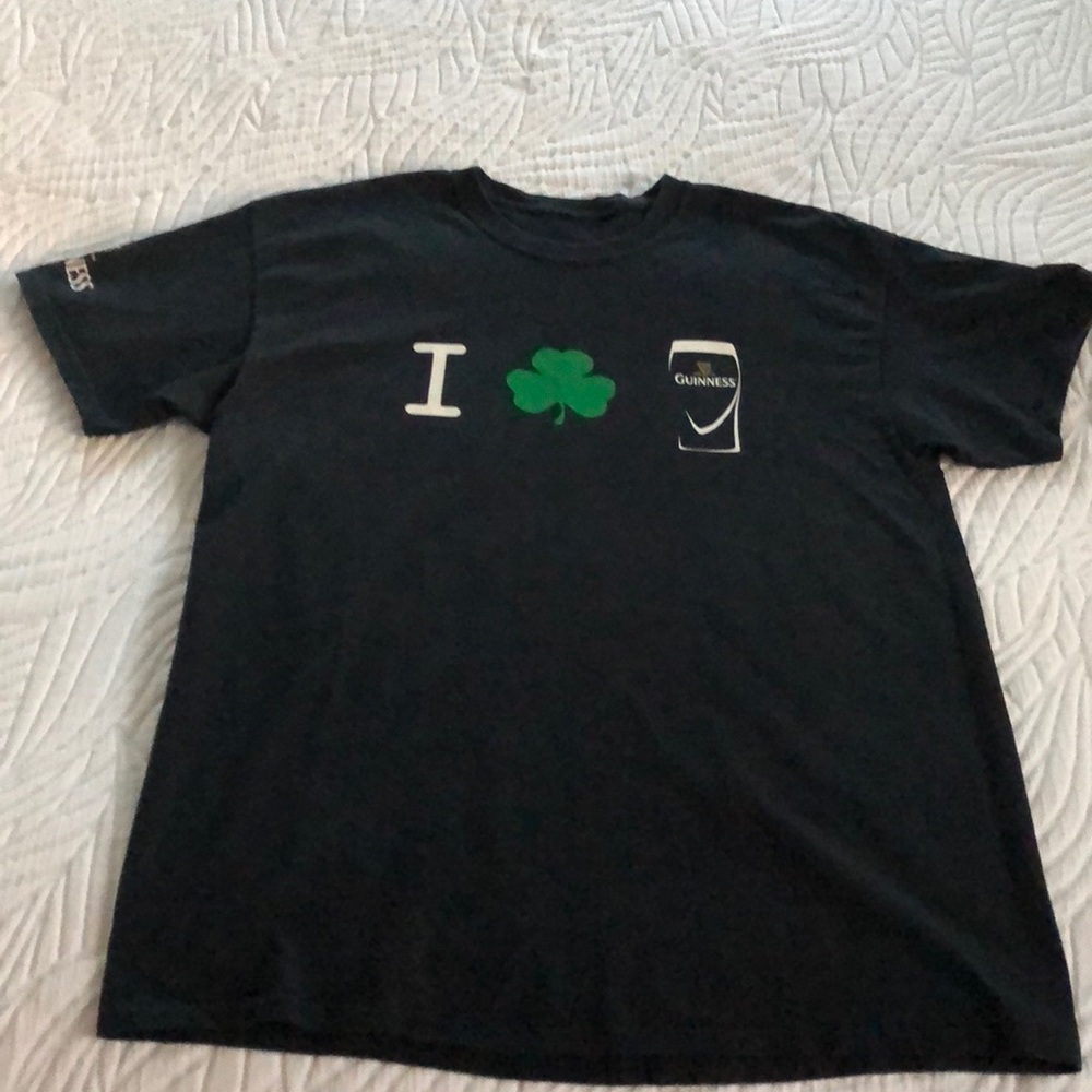 Black Short Sleeve T-Shirt with Guinness Logo